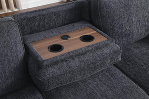 L-Shaped Sleeper Sectional Sofa with Storage & Charging