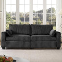 Modern Corduroy Loveseat Sofa with Removable Cover & Spring Cushions