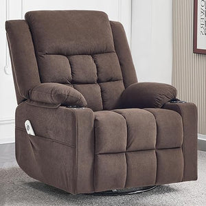 Swivel Rocker Recliner Chair with Massage & Heat