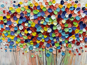 Abstract Floral Canvas Wall Art 48x24 Inch