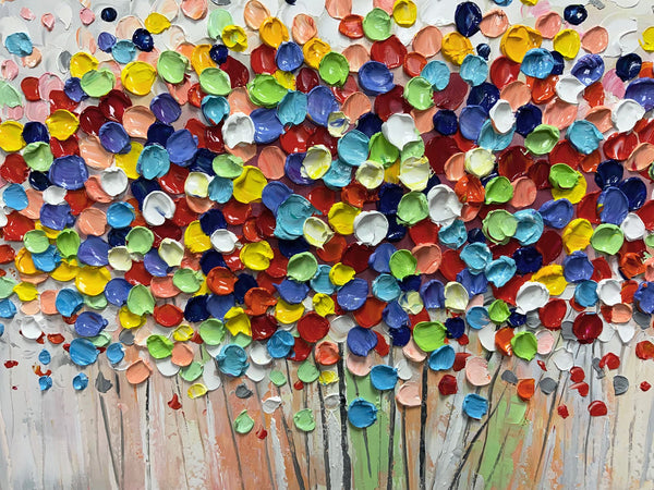 Abstract Floral Canvas Wall Art 48x24 Inch
