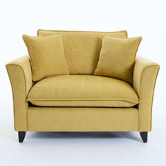 Chenille Accent Chair with Pillows – Oversized Armchair