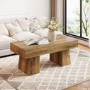 Farmhouse Coffee Table, 47 Inch Rectangular Wood Accent Table
