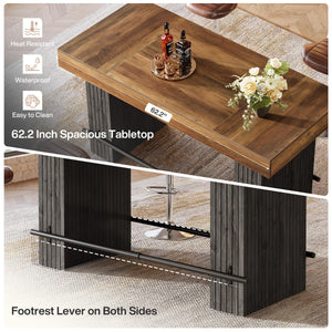 62.2" Industrial Counter Height Bar Table