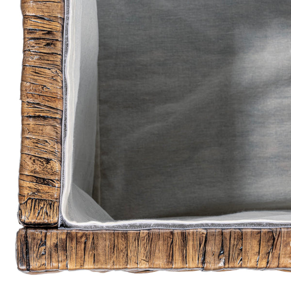 Handwoven Water Hyacinth Storage Trunk with Removable Lid