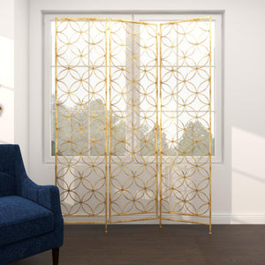 3-Panel Metal Room Divider Folding Privacy Screen