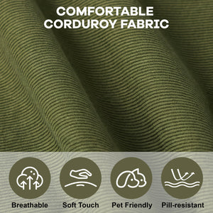 4-in-1 Convertible Modular Floor Sofa Bed — Corduroy Sectional Couch