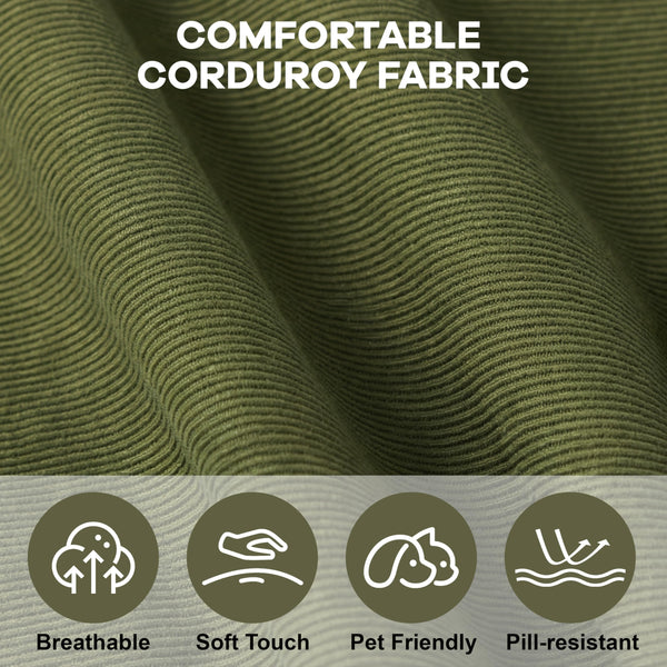4-in-1 Convertible Modular Floor Sofa Bed — Corduroy Sectional Couch