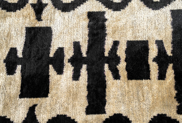 Velvet Throw Pillow with Down Feather Insert – 16x24, Black & White Abstract