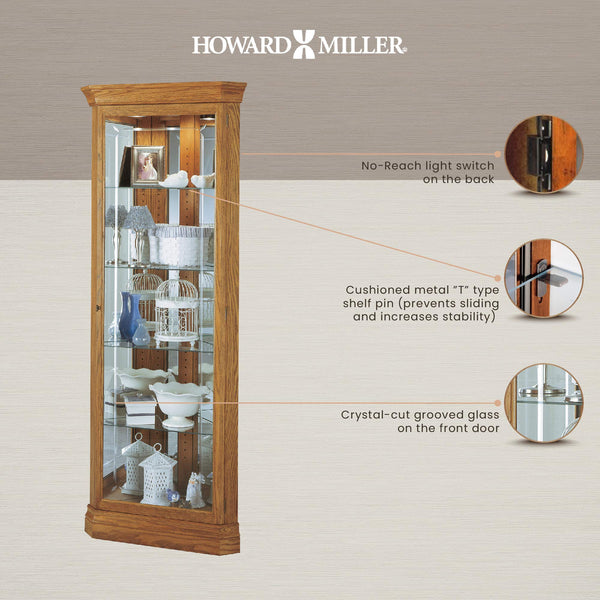 Hammond Curio Cabinet II – Golden Wood Display Cabinet