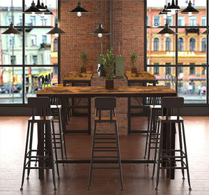47" Industrial Bar Table, Counter Height Pub Table, Rustic Brown