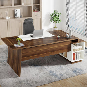 L-Shaped Executive Office Desk with Storage