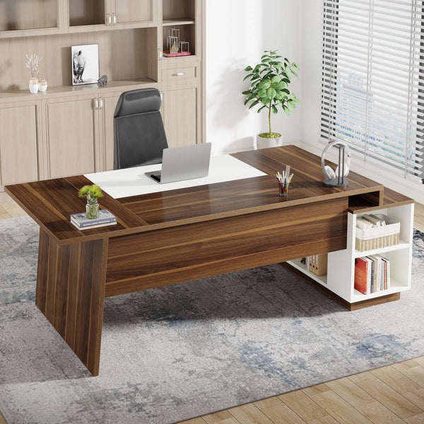L-Shaped Executive Office Desk with Storage