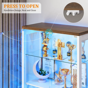 Glass Display Cabinet with LED Lights & Body Sensor