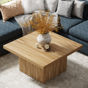 Square Fluted Coffee Table – Mid-Century Modern