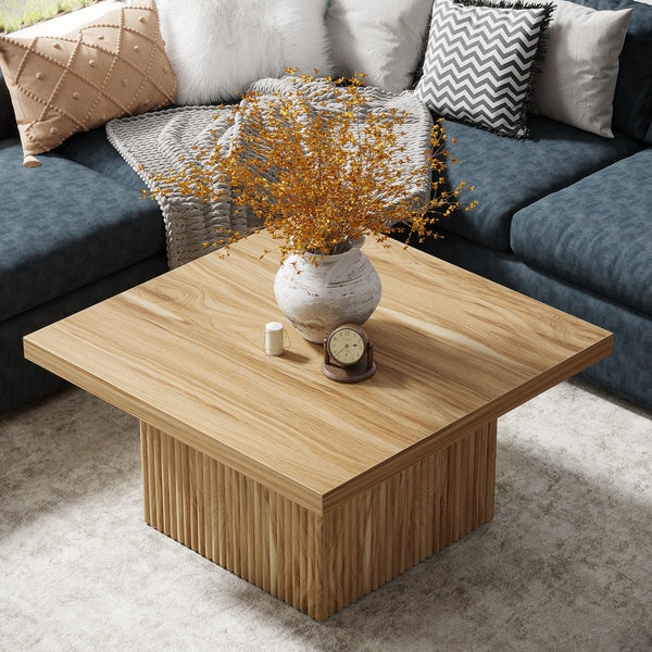 Square Fluted Coffee Table – Mid-Century Modern