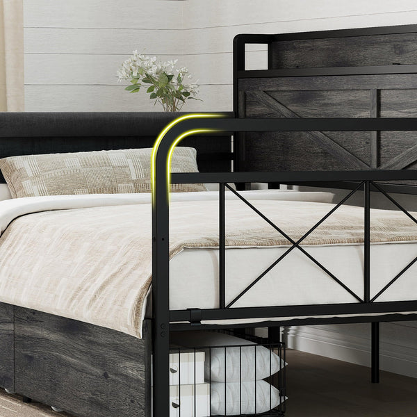 Twin Daybed with Storage Drawers & Charging Station