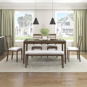 6-Piece Counter Height Dining Set with Bench