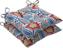 Tufted Indoor Outdoor Chair Seat Cushions with Ties – Set of 2