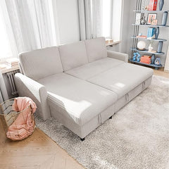 L-Shaped Convertible Sleeper Sofa with Storage