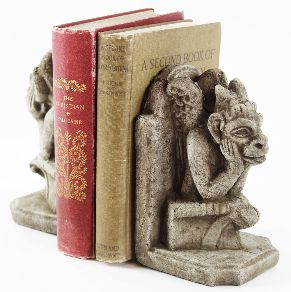 Concrete Gargoyle Bookends
