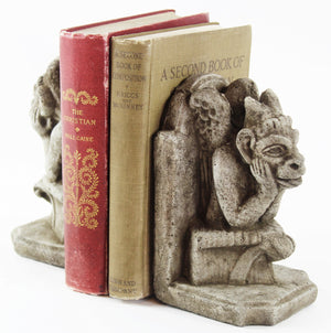 Concrete Gargoyle Bookends