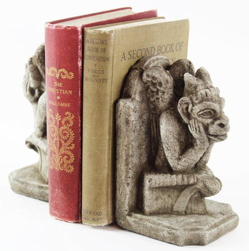 Concrete Gargoyle Bookends