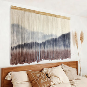 Extra Large Mountain Dip-Dye Macrame Wall Hanging