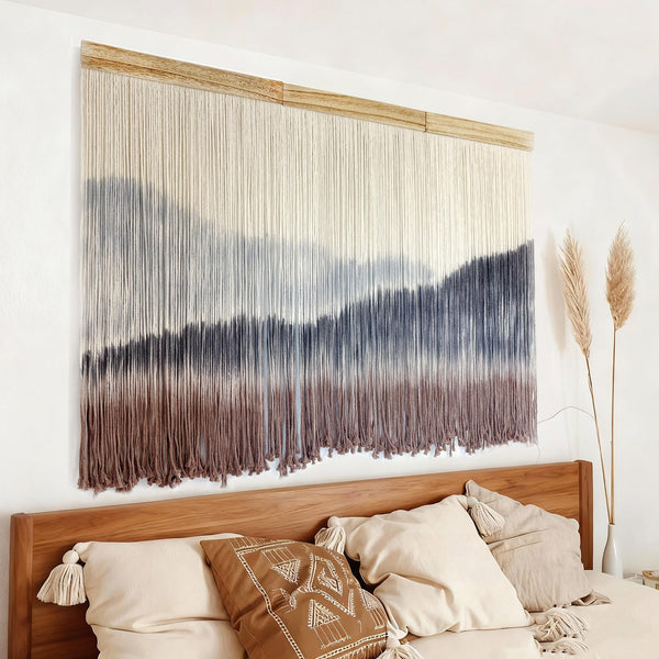 Extra Large Mountain Dip-Dye Macrame Wall Hanging