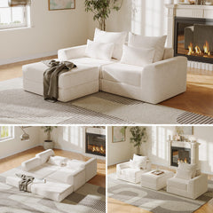 Modular Sectional Sofa with Ottoman & L-Shape Configuration