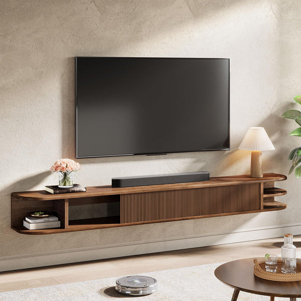 71" Floating TV Stand with Fluted Doors