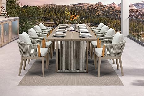 Outdoor Patio Dining Set with Olefin Cushions & Aluminum Frame