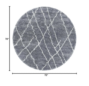 6 Ft Round Shag Area Rug – Soft Touch Polypropylene
