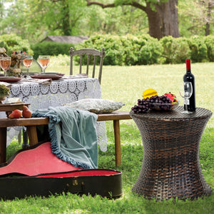 Hourglass Wicker Patio Side Table