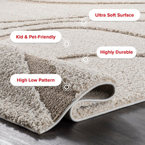 10x14 Modern Shag Area Rug – Abstract Polypropylene Indoor Rug