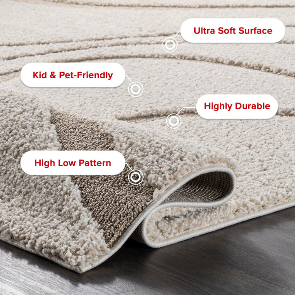 10x14 Modern Shag Area Rug – Abstract Polypropylene Indoor Rug
