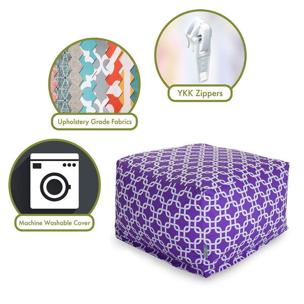 Purple Links Large Cotton Ottoman
