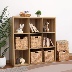 Foldable Water Hyacinth Storage Baskets for Cube Shelves – Set of 4