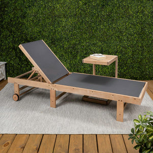 Outdoor Chaise Lounge Set with Side Table