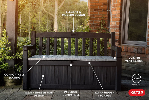 70 Gallon Outdoor Storage Bench Deck Box
