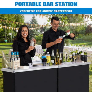 Portable Double Bar Table Set with Carrying Case – Standard or LED