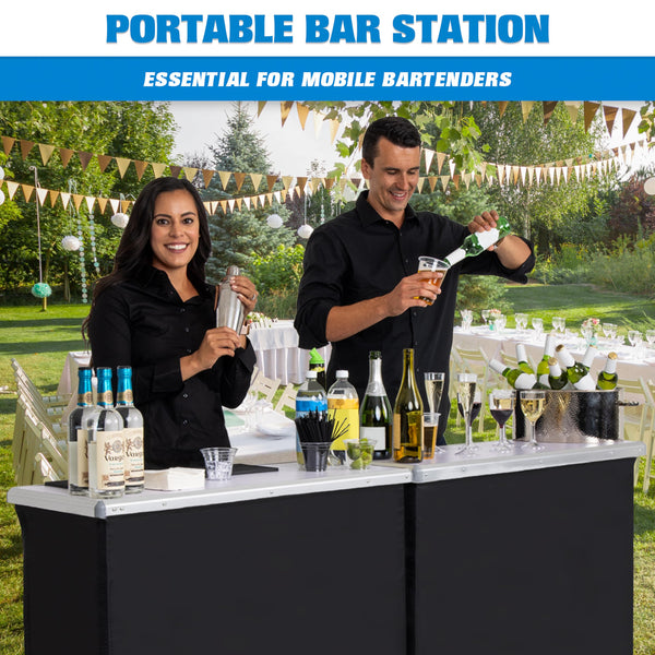Portable Double Bar Table Set with Carrying Case – Standard or LED