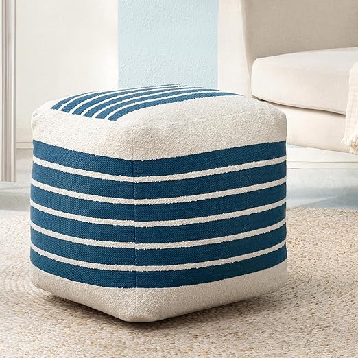 Square Cotton Pouf Ottoman Footrest
