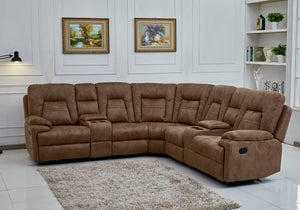 Large Microfiber Reclining Sectional Sofa