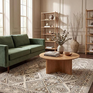 9x12 Vintage Medallion Area Rug – Tribal Tile Pattern