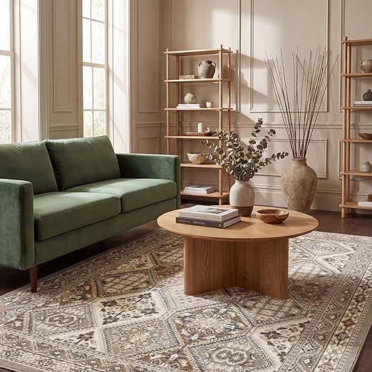9x12 Vintage Medallion Area Rug – Tribal Tile Pattern