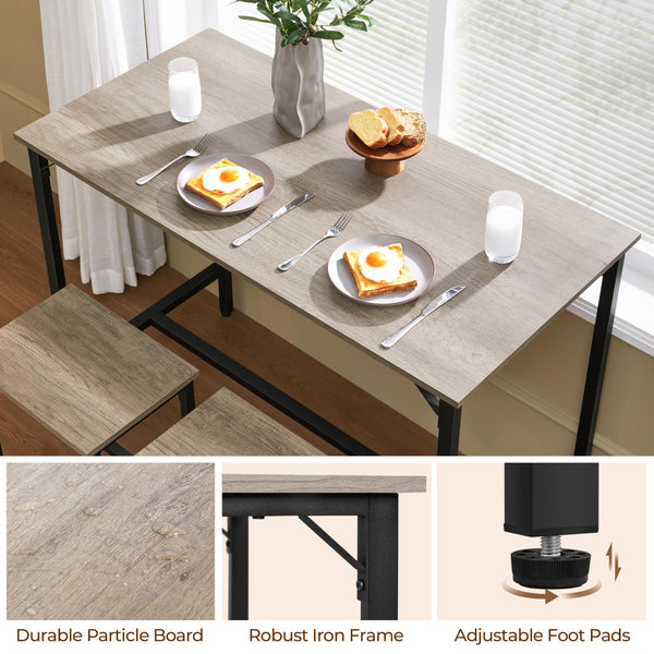 3-Piece Counter Height Dining Table Set with Bar Stools