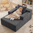 Corduroy Chaise Lounge Chair with Boneless Foam