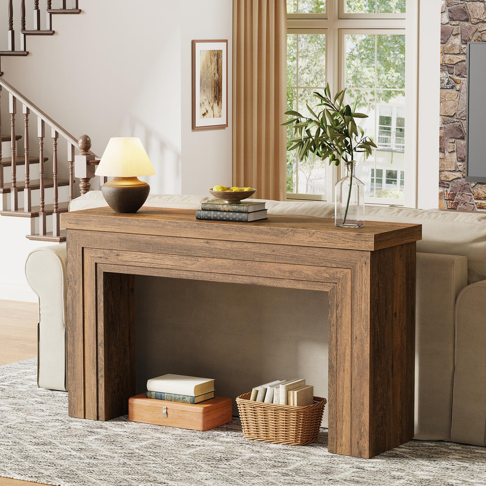 54 Inch Entryway Console Table with Storage Shelf