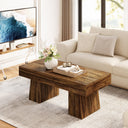 Farmhouse Coffee Table, 47 Inch Rectangular Wood Accent Table